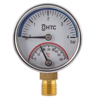 A2 ss glycerine filled manometer 2", brass bottom joint 1/4"