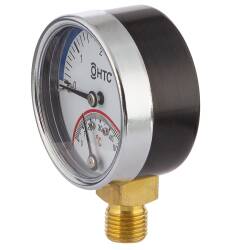 A2 ss glycerine filled manometer 2", brass bottom joint 1/4"