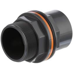 PVC-U Tankdurchf&uuml;hrung Klebemuffe/-stutzen x Klebemuffe/Aussengewinde 16/20mm x 16mm/1/2", 10er Pack