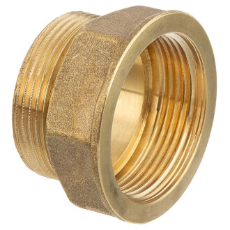 Muffennippel Messing Aussen- x Innengewinde 1" x 1 1/2", Stück