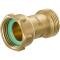 Brass male x female threaded coupling with nut