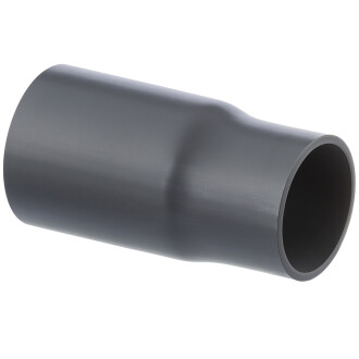 PVC-U Klebemuffe Verbinder lang Poolflex Klebeschlauch - Adapter 63mm Stutzen x Muffe, Stück