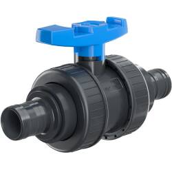 U-PVC and HDPE 2 way ball valve hose tail with nuts