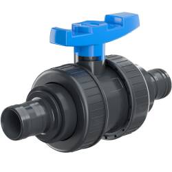 U-PVC and HDPE 2 way ball valve hose tail with nuts