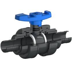 U-PVC and HDPE 2 way ball valve hose tail with nuts
