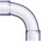 PVC-U Bogen 90° Transparent, Spritzguss PN 16, 2fach Klebemuffe