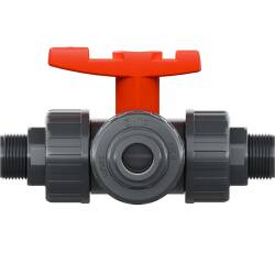 PVC-U 3-Wege-Kugelhahn ECO T-Bohrung, Aussengewinde
