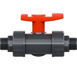 PVC-U 3-Wege-Kugelhahn ECO T-Bohrung, Aussengewinde