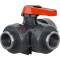 PVC-U 3Wege Kugelhahn Industrie L-Bohrung 3fach Innengewinde verstärkt