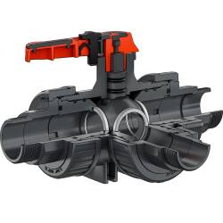 PVC-U 3Wege Kugelhahn Industrie T-Bohrung 3fach Aussengewinde