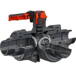 PVC-U 3Wege Kugelhahn Industrie L-Bohrung 3fach Aussengewinde