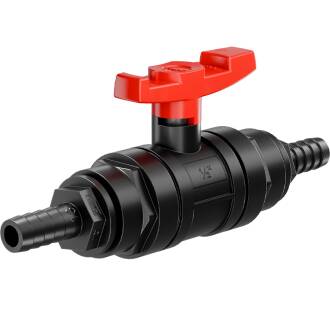 PP and HDPE 2 way ball valve hose tail with 1 nut