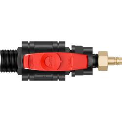 PP 2 way ball valve compression fitting x female thread with nut, DVGW