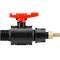 PP 2 way ball valve compression fitting x female thread with nut, DVGW